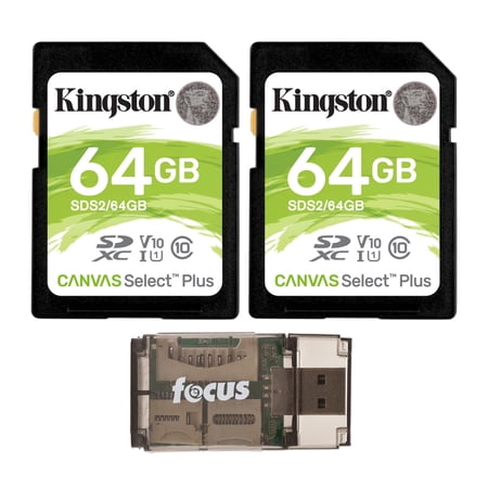 UPC: 0196271999317 | Kingston 64GB SDHC Canvas Select Plus Memory Card (2-Pack) with Focus High Speed Card Reader