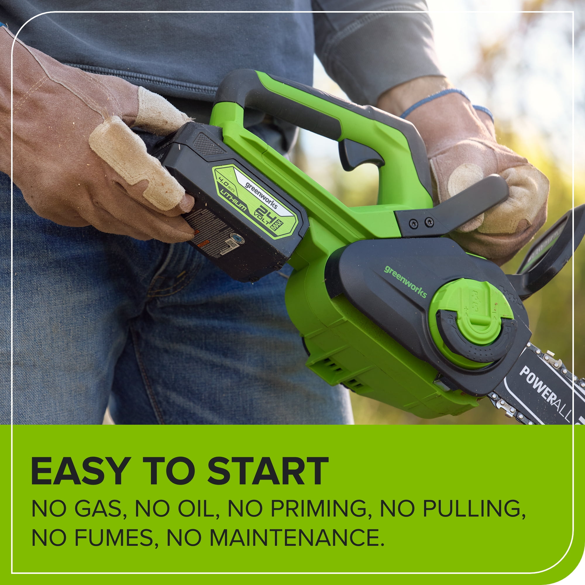 Greenworks 24V 12-inch Brushless Chainsaw, Tool Only, CS24L00