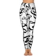 thumbnail image 3 of Hearts Music Notes Leggings Pockets Black White Clef Graphic Yoga Pants High Waist Gym Yoga Legging Stretchy Sports Tights, 3 of 5