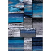 Ladole Rugs Blue Grey Black Contemporary Rustic Design Modern Area Rug Carpet Tapis 3x5, 4x6, 5x7, 8x10 Feet