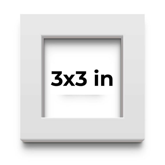 3x3 White Shadowbox Frame - Interior Size 3x3 by 1 Inches - Made to Display Items Up To 1 Inches Deep