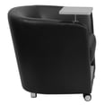 thumbnail image 3 of Black Leather Guest Chair with Tablet Arm, Front Wheel Casters and Under Seat Storage, 3 of 9