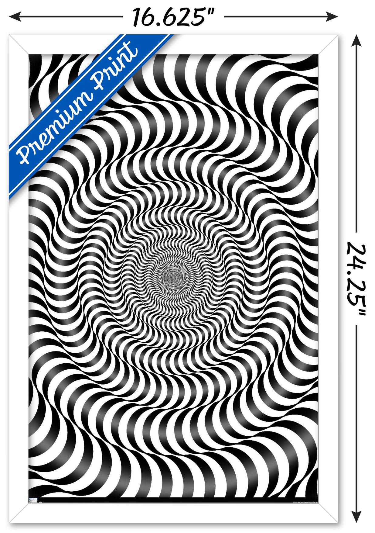 Zebra Stripe Optical Illusion Wall Poster, 14.725" x 22.375" Framed