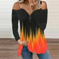 thumbnail image 3 of Eashery Floral Blouse Plus-Size Tops for Women Summer V Neck T Shirts Color Block Raglan Tees Orange M, 3 of 4