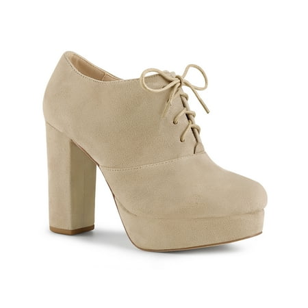 

Allegra K Women s Platform Block Heel Lace Up Ankle Boots