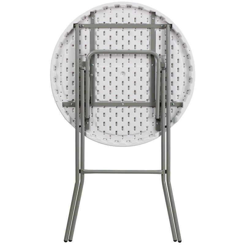 TitanPRO™ Plastic Folding Cocktail Table 32 Round - Granite White