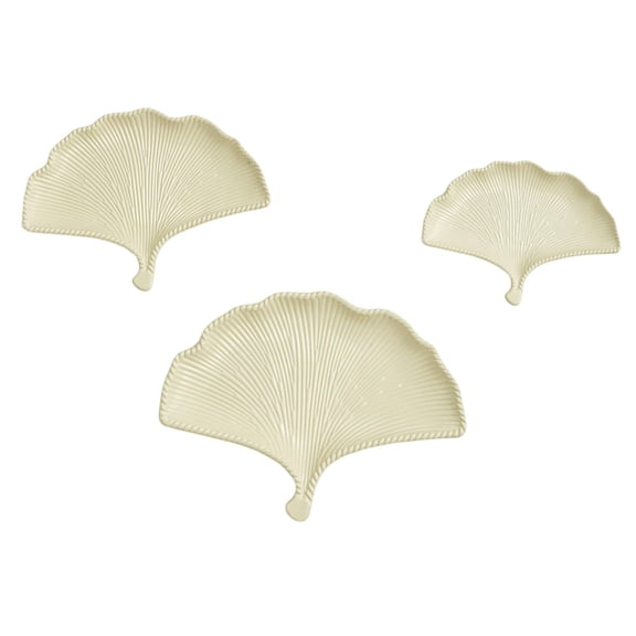 3 Pieces Ginkgo Leaf Tray Tableware Tray Iron Construction Elegant Rustic Snack Display Platter Thanksgiving Home Dining