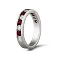 thumbnail image 3 of 1ct Ruby & Diamond Channel Set Wedding Ring 14K White Gold, 3 of 3