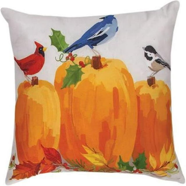 Manual Woodworkers & Weavers SLHBPK 18 Po Oiseaux de Récolte et Citrouilles Coussin Décoratif