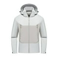 thumbnail image 2 of cllios Men's Lightweight Rain Jacket Removeable Hood Waterproof Windbreaker with Zipper Pockets Soft Shell Jackets Big and Tall Casual Jackets for Men, 2 of 5