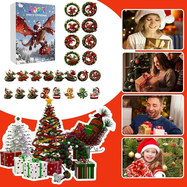 2025 Advent Calendar Set Featuring 24 Flat 2D Boots With Realistic Double-Sided Graphics For Festive Holiday Countdown