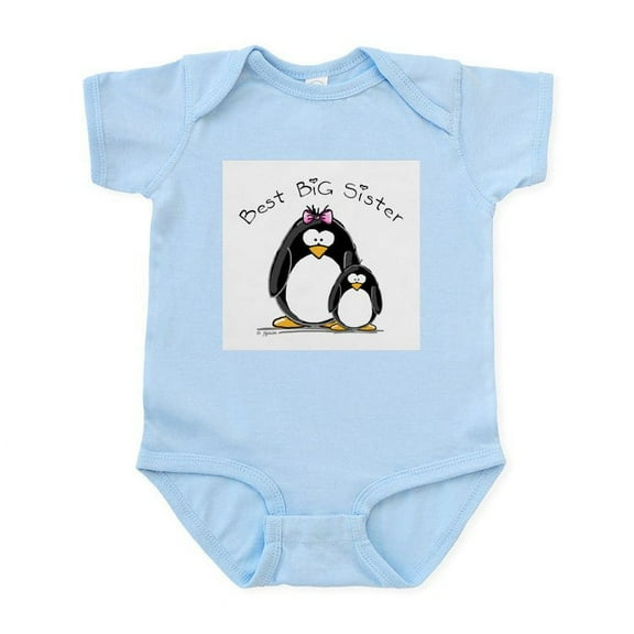 CafePress - Best Big Sister Penguins Infant Bodysuit - Baby Light Bodysuit, Size Newborn - 24 Months