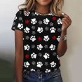 thumbnail image 2 of Liamobondopolis - Camiseta con estampado de pata para mujer, camisetas de manga corta con estampado de pata para mamá de perro, 2 of 5