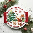 thumbnail image 5 of Zawou 9 Inch Disposable Christmas Paper Plates - Painted Waterproof Oil-Resistant Thickened Sturdy Pulp Plates for Holiday Parties and Desserts, 5 of 6