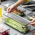 thumbnail image 4 of Yatlte Rectangle Acrylic Box, Shelf Organizer Bins, Plastic Kitchen Cutlery Tray and Utensil Silverware Storage Container with Cover, Dinnerware Holder for Spoons Forks Knives, 4 of 7