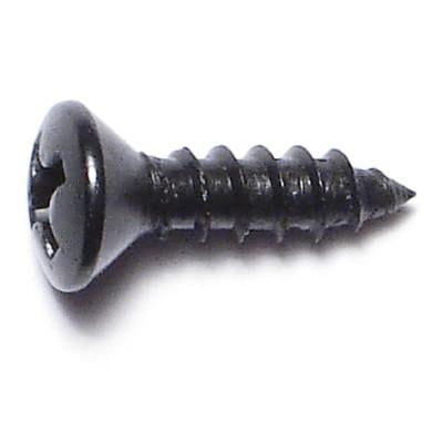 

#6 x 1/2 Black Steel Phillips Oval Head Sheet Metal Screws (40 pcs.)