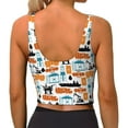 thumbnail image 4 of Goofa Industrial Transportations Printed Sports Bras for Women, High Impact Running Bra Workout Crop Tank Tops Longline Sports Bra Push up-Small, 4 of 9