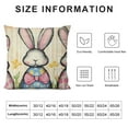 thumbnail image 5 of PRATYUS  Easter Bunny Three Rabbits Throw Pillow Cover, Bowknot Easter Eggs Flowers Cushion Case Decoration for Sofa Couch 12x12in, 5 of 5