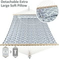 thumbnail image 4 of SUNCREAT Double Extra Large Hammock with Hardwood Spreader Bar for Indoor, Outdoor, Gray Pattern（Stand Is Not Include）, 4 of 8