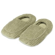 Intelex Warmies Microwavable French Lavender Scented Spa Therapy Slippers, Spa Green