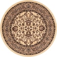 thumbnail image 1 of Unique Loom Sialk Hill Persian Floral Rug 5' x 5' Round Ivory/Tan, 1 of 1