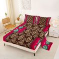 thumbnail image 2 of Erosebridal Southwestern Tribal Aztec Full Size Sheets 4-Piece For Boys Girls,Bohemian Traditional Floral Damask Bed Sheets For Teens,Green Red, 2 of 5