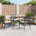 thumbnail image 1 of vidaXL 5 Piece Garden Dining Set with Cushions Black Poly Rattan, 1 of 4
