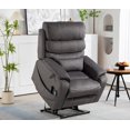 thumbnail image 5 of Power Lift Recliner Chair for Adults, HSUNNS Elderly Lay Flat Velvet Recliners with Massage Heating, Electric Recliner for Living Room, Extended Footrest, Wireless Charging , USB Ports, Cup Holder, 5 of 7