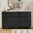 thumbnail image 4 of YOCWO 3 Drawer Nightstand, Classic Chest of Drawers with Arc Edge, Black, 4 of 9