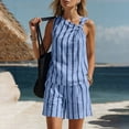 thumbnail image 5 of Dpjklzsn Women's Striped Two Piece Shorts Set, Sleeveless Knot Top and Elastic Waist Shorts Summer Outfit, 5 of 8