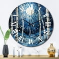 thumbnail image 3 of Designart "Mystic Moonlight Birch Woods I" Landscapes Oversized Wall Clock, 3 of 5