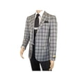 thumbnail image 7 of Men Sport Coat by Berlusconi Turkey Soft European Plaid #MK80 06 Black Gray, 7 of 7