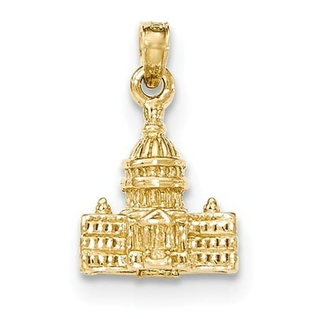 14k Yellow Gold 3-D Washington D.C. Capital Building Pendant