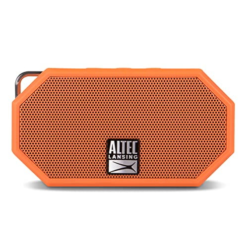 Altec Lansing Mini H2O - Altavoz Bluetooth resistente al agua, certificado IP67 y flota en el agua, altavoz compacto y portátil para senderismo, camping, piscina y playa, naranja