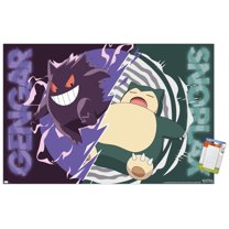 Pokemon - Gengar Snorlax Battle Wall Poster, 14.725" x 22.375"