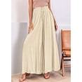 thumbnail image 5 of Pants for Women Casual Elastic Waist Wide Leg Pants with Pockets  M, 5 of 7