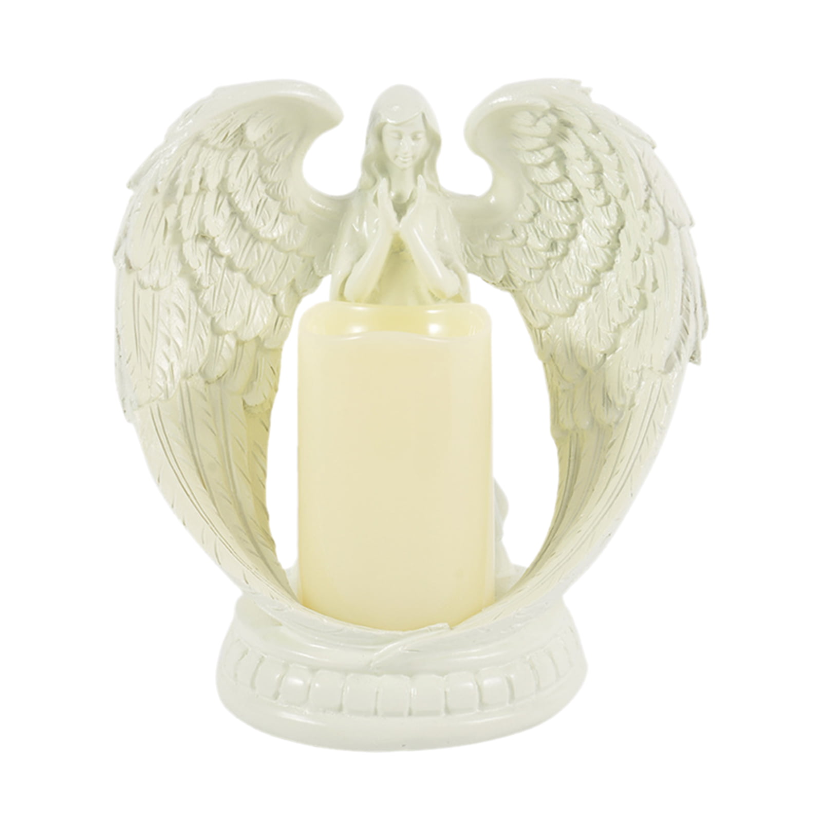 New Stone Look~ Angel Candle Holder ~Glass Tea Light~ Desert Angel Faith 2 Left 