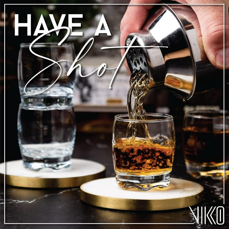 Vikko 1.5 Ounce Shot Glasses: Set of 6 Small Liquor and Spirit Glasses -  Durable Tequila Bar Glasses For Alcohol and Espresso Shots - 6 Piece Mini