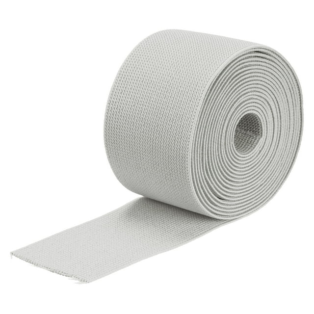 Unique Bargains Bande Élastique en Sergé Double Face 3 Pieds Plat 4 Yards 1 Rouleau Ruban Élastique Gris Clair pour Couture, Ceinture