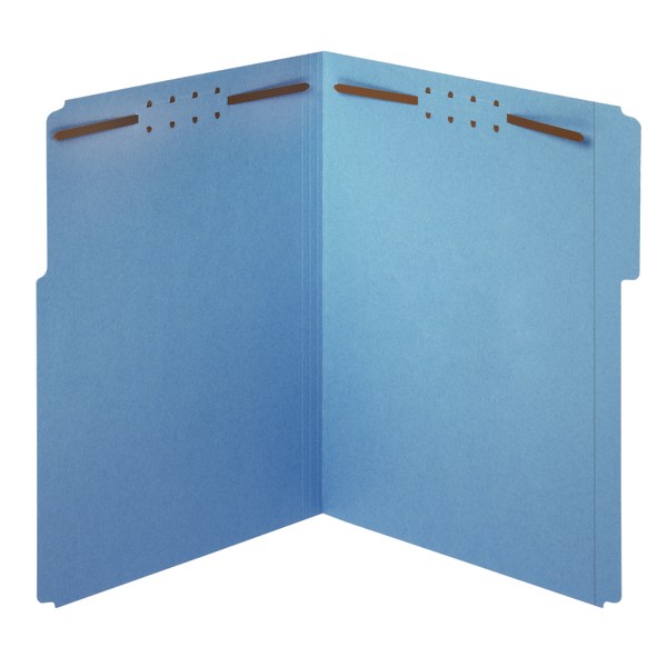 Office Depot Color Fastener File Folders, Letter Size, Blue, Pack Of 50