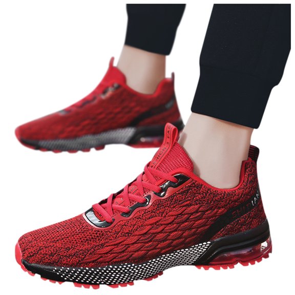 Aayomet Sneakers for Men Outdoor Mens Breathable Comfortable Lightweight Non-Slip Sports Shoes,Red 10.5
