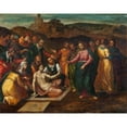 thumbnail image 2 of Scarsellino 18x15 Black Ornate Wood Framed Double Matted Museum Art Print Titled - The Raising of Lazarus (17th Century), 2 of 5