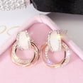 thumbnail image 4 of OUSITAID European and American Atmosphere  Geometric Circle Earrings, 4 of 6