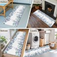 thumbnail image 5 of 2'x6' Rug Runners for Hallways Kitchen, Teal Purple Botanical Non Slip Entryway Beside Floor Carpet Runner, Spring Floral Summer Eucalyptus Leaf Washable Laundry Room Bedroom Throw Rugs Mat, 5 of 8