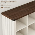 thumbnail image 4 of 8 Cube Rustic Farmhouse Wood Horizontal Bookshelf 2-Tier Storage Organizer Long Freestanding Bookcase Cabinet, White, 4 of 8