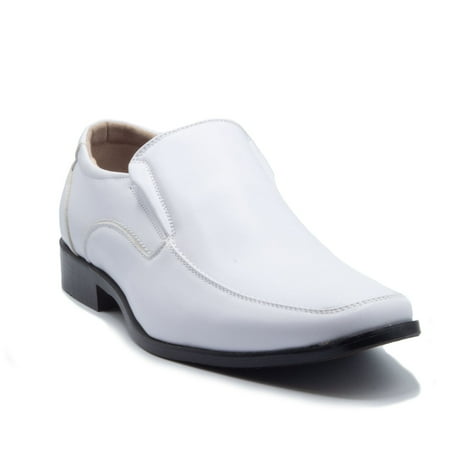 

Men s 31334 Classic Almond Toe Slip On Smooth Dress Shoes Loafers White Sz 9