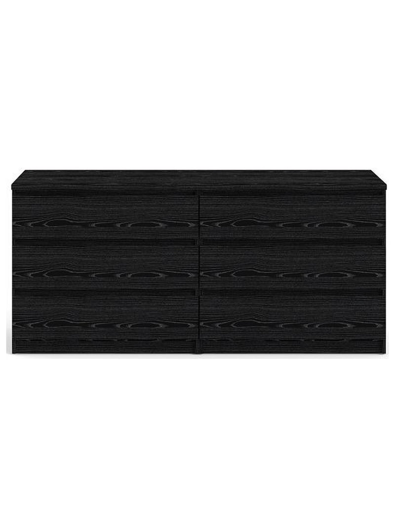 Tvilum, Double Dresser, 6 Drawer, Black Wood Grain - Walmart.com