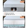 thumbnail image 7 of Blue Striped Wrap Around Bed Skirts for Queen Bed 18" Drop, Bed Skirt with Adjustable Elastic Belt Dust Ruffle Bed Valance for Bedroom Hotel Luxury Modern Farmhouse Stripes Bed Frame Cover, 7 of 7