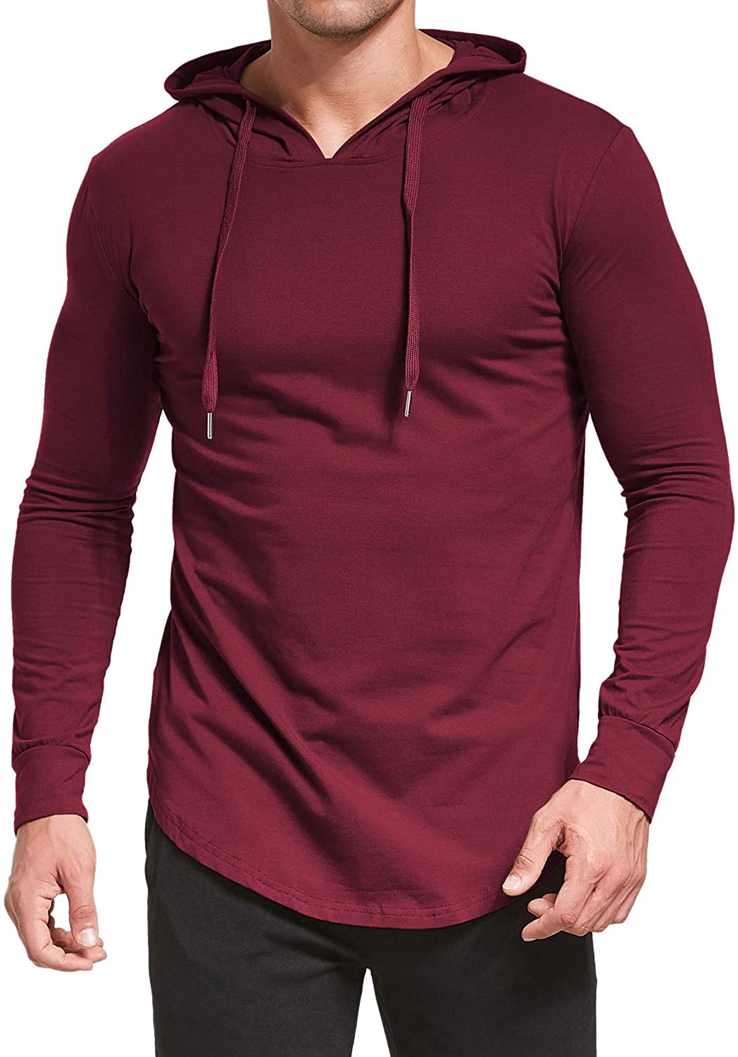 COOFANDY Men's Fashion Athletic Hoodies Pullover Muscle Fit Workout Gym Sweatshirt Cotton Short Sleeve Hooded T-Shirts 