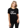 thumbnail image 2 of Sweet Like Honey Women's Fashion Relaxed T-Shirt Tee Heather Black 2X-Large, 2 of 5